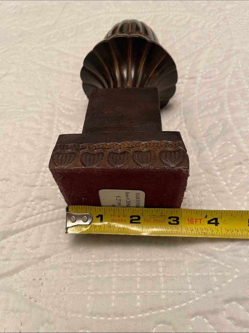 MCM Vintage Heavy Metal Brown Bronze Tone Decorative Tabletop Finial From India - Picture 6 of 10